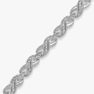 Victoria Townsend Silver Plated ½ Ct Diamond XO Bracelet NIB